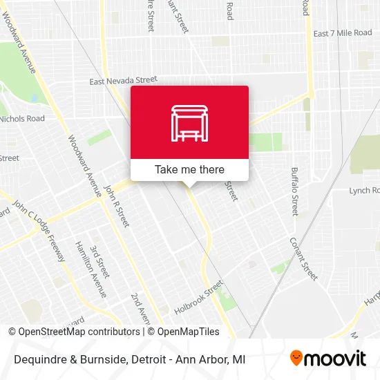 Dequindre & Burnside map