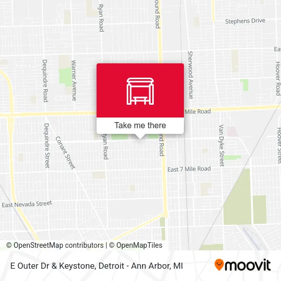 E Outer Dr & Keystone map