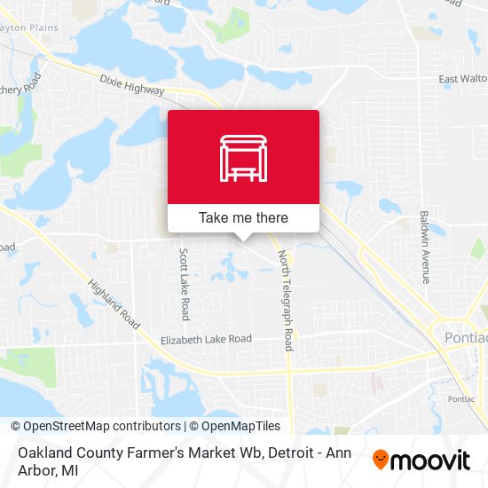 Mapa de Oakland County Farmer's Market Wb