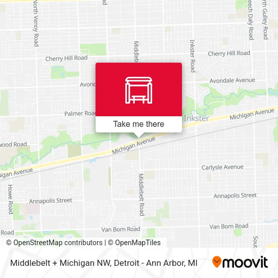 Middlebelt + Michigan NW map