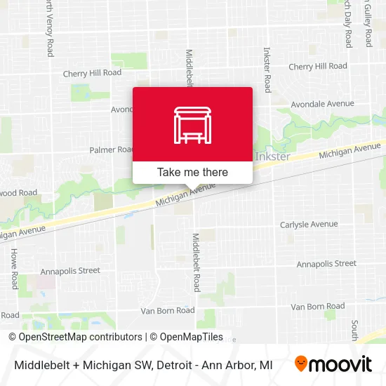 Middlebelt + Michigan SW map
