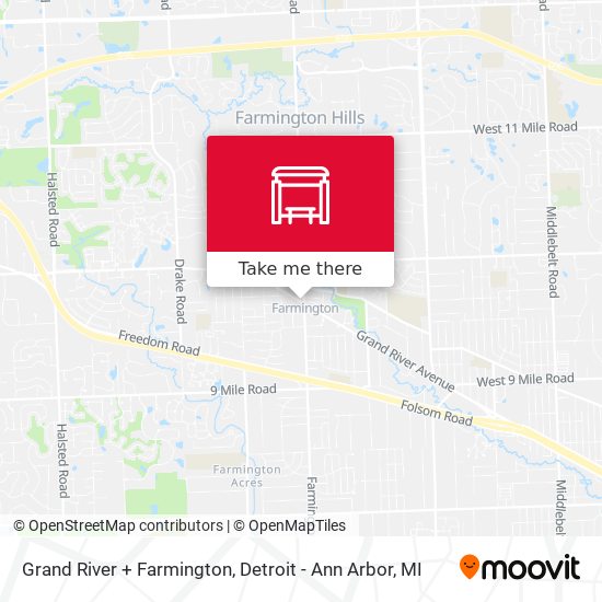 Grand River + Farmington map