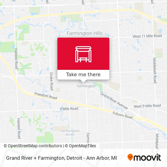 Mapa de Grand River + Farmington