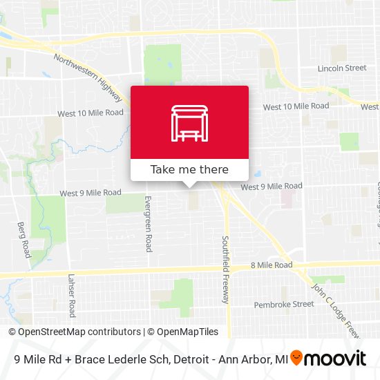 9 Mile Rd + Brace Lederle Sch map