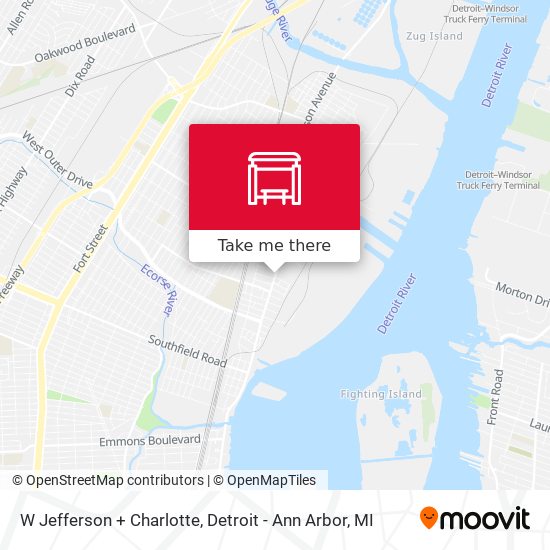 W Jefferson + Charlotte map