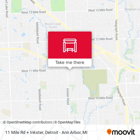 11 Mile Rd + Inkster map