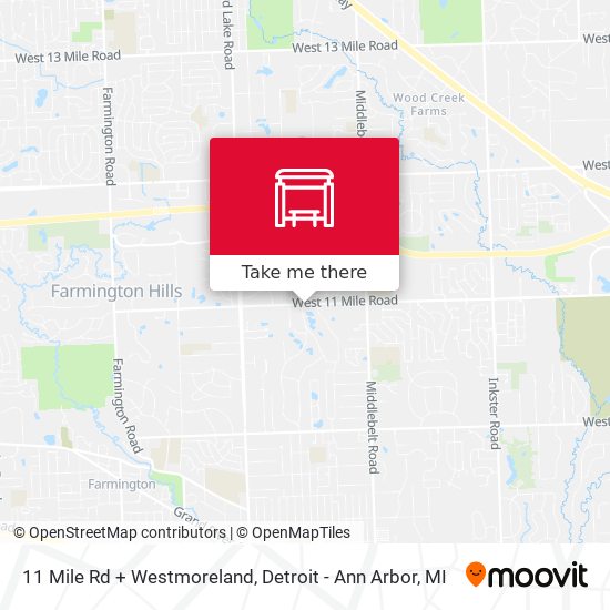 11 Mile Rd + Westmoreland map