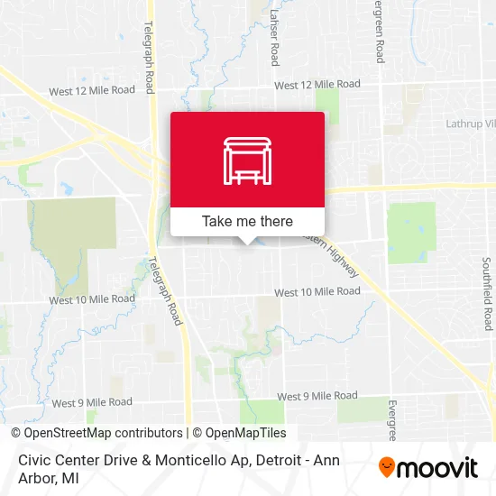 Civic Center Drive & Monticello Ap map