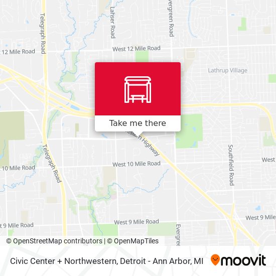 Civic Center + Northwestern map