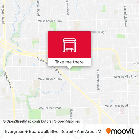 Mapa de Evergreen + Boardwalk Blvd
