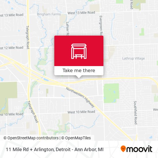 11 Mile Rd + Arlington map