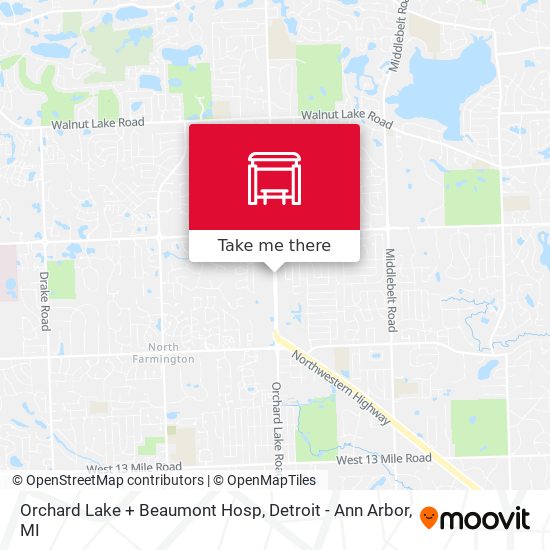 Orchard Lake + Beaumont Hosp map