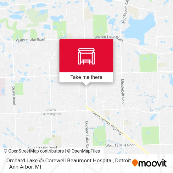 Orchard Lake @ Corewell Beaumont Hospital map