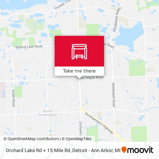 Mapa de Orchard Lake Rd + 15 Mile Rd