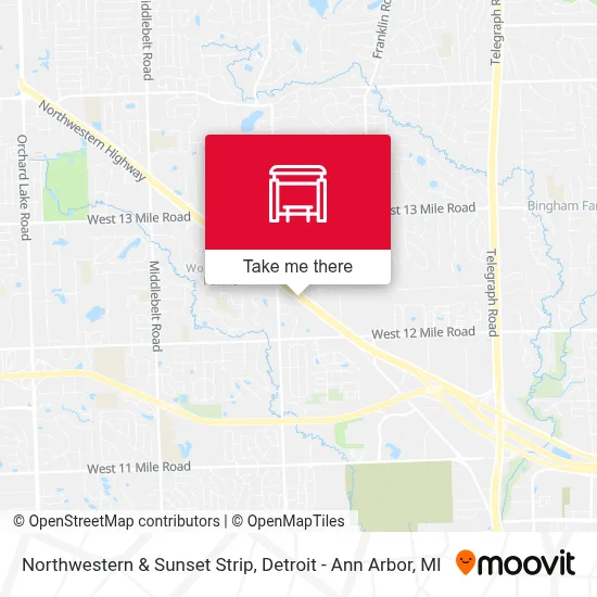 Northwestern & Sunset Strip map