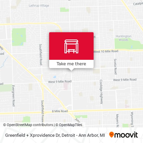 Greenfield + Xprovidence Dr map