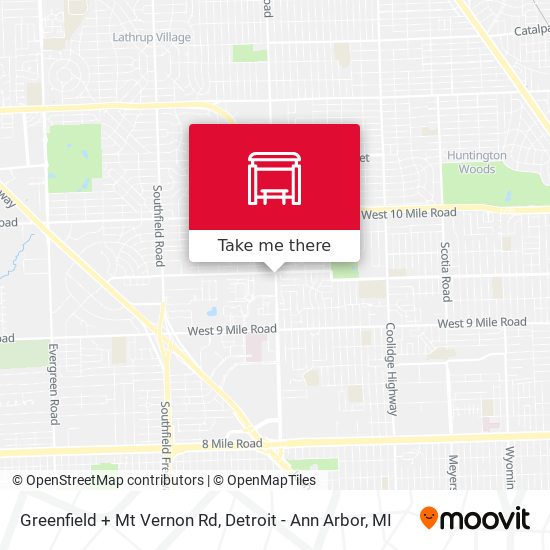 Greenfield + Mt Vernon Rd map