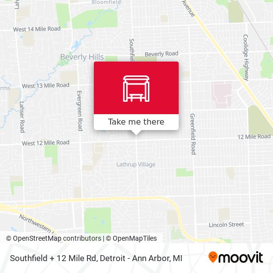 Southfield + 12 Mile Rd map
