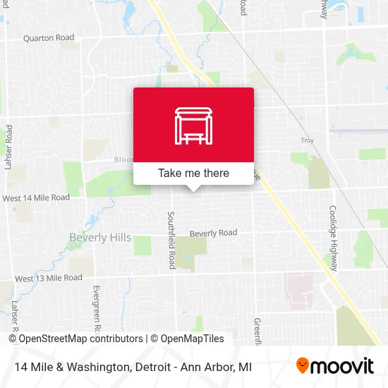 14 Mile & Washington map