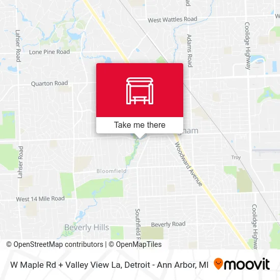 W Maple Rd + Valley View La map