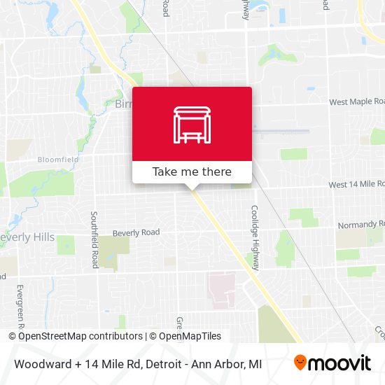 Mapa de Woodward + 14 Mile Rd