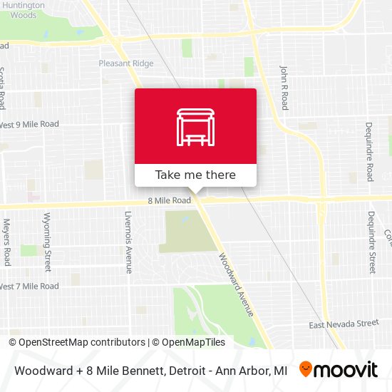 Mapa de Woodward + 8 Mile Bennett