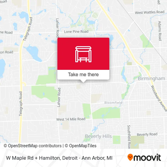 W Maple Rd + Hamilton map