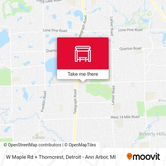 W Maple Rd + Thorncrest map