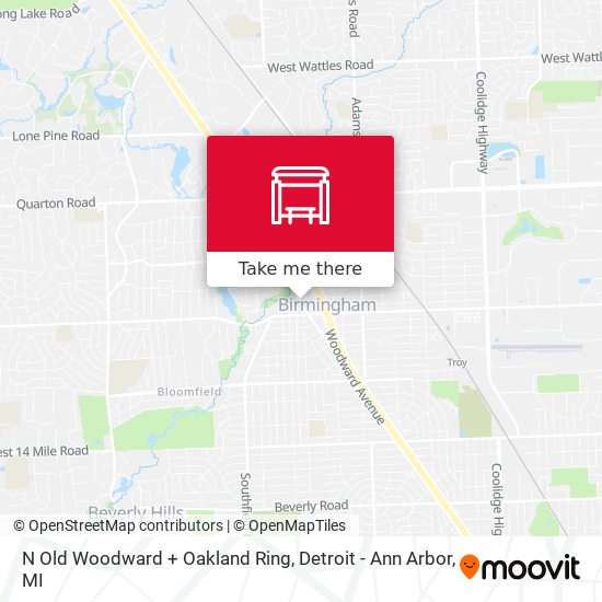 Mapa de N Old Woodward + Oakland Ring