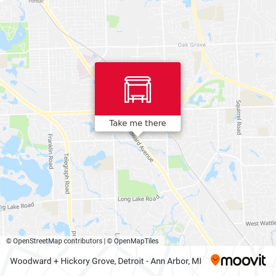 Woodward + Hickory Grove map