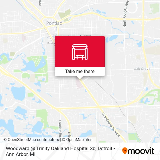 Woodward @ Trinity Oakland Hospital Sb map