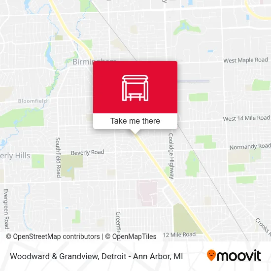 Woodward & Grandview map