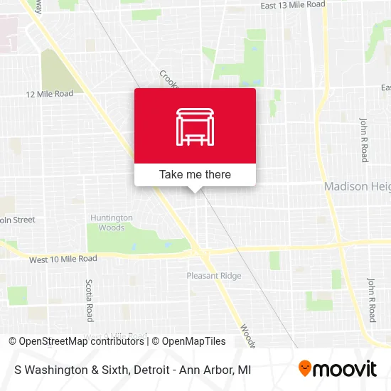 S Washington & Sixth map