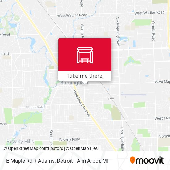Mapa de E Maple Rd + Adams