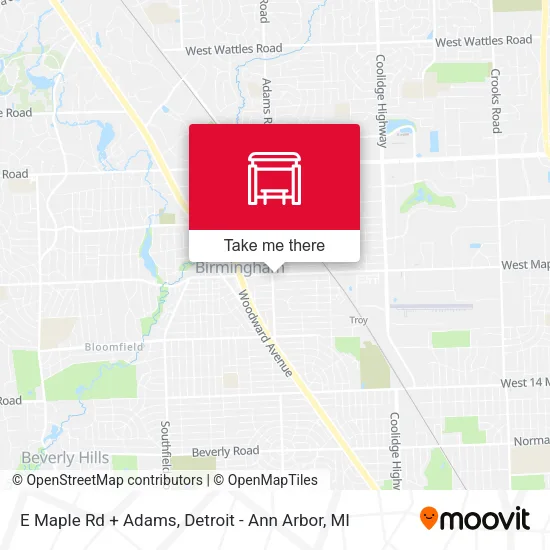 E Maple Rd + Adams map