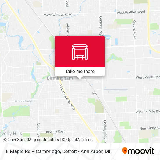 E Maple Rd + Cambridge map