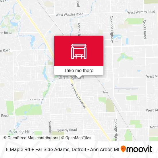 E Maple Rd + Far Side Adams map