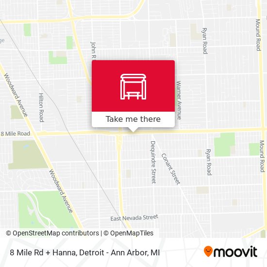 8 Mile Rd + Hanna map