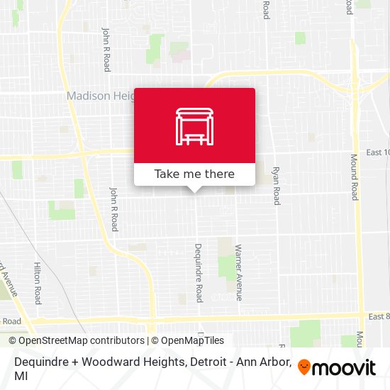 Mapa de Dequindre + Woodward Heights
