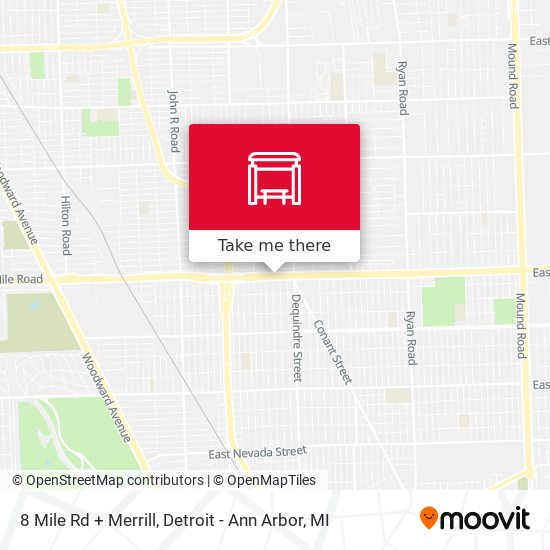 Mapa de 8 Mile Rd + Merrill