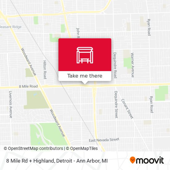 Mapa de 8 Mile Rd + Highland