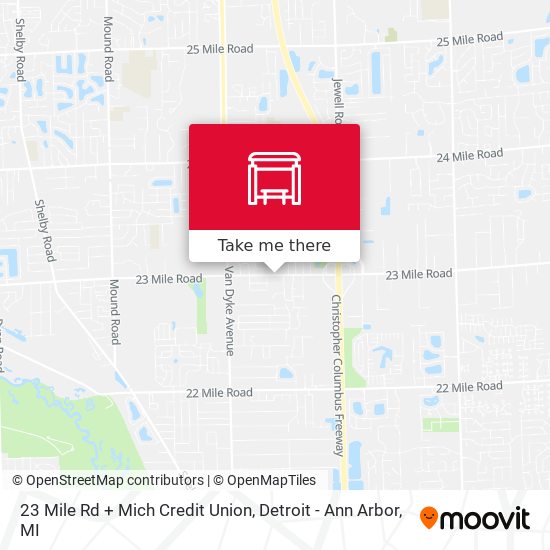 23 Mile Rd + Mich Credit Union map