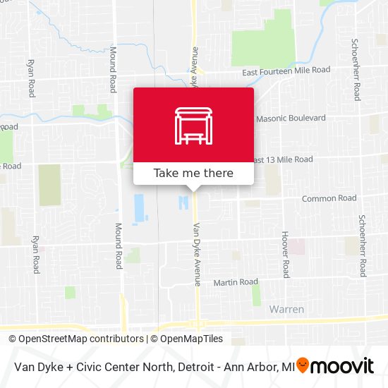 Van Dyke + Civic Center North map