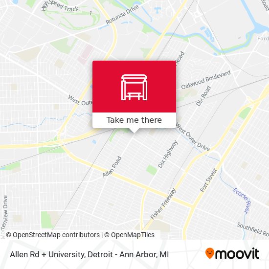 Allen Rd + University map