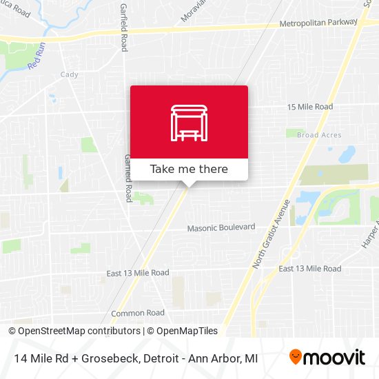 14 Mile Rd + Grosebeck map