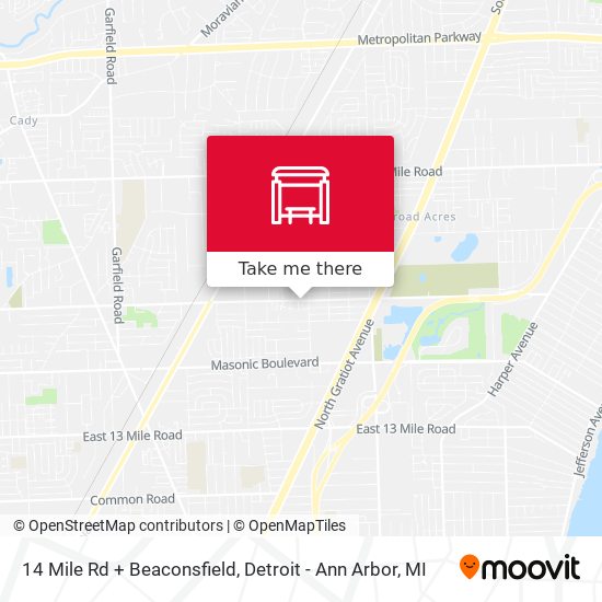 14 Mile Rd + Beaconsfield map
