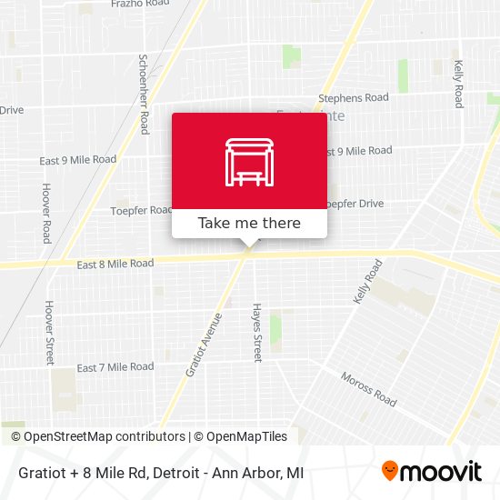 Gratiot + 8 Mile Rd map