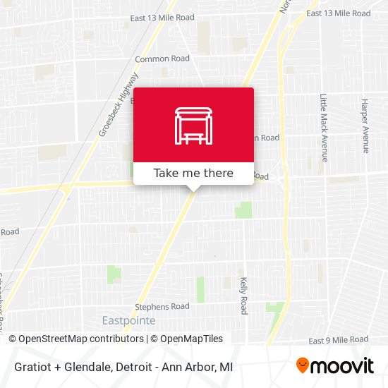 Mapa de Gratiot + Glendale