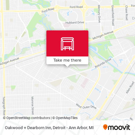 Mapa de Oakwood + Dearborn Inn