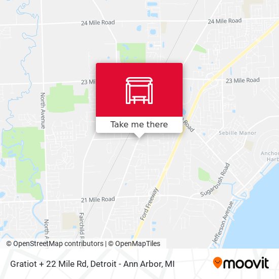 Gratiot + 22 Mile Rd map